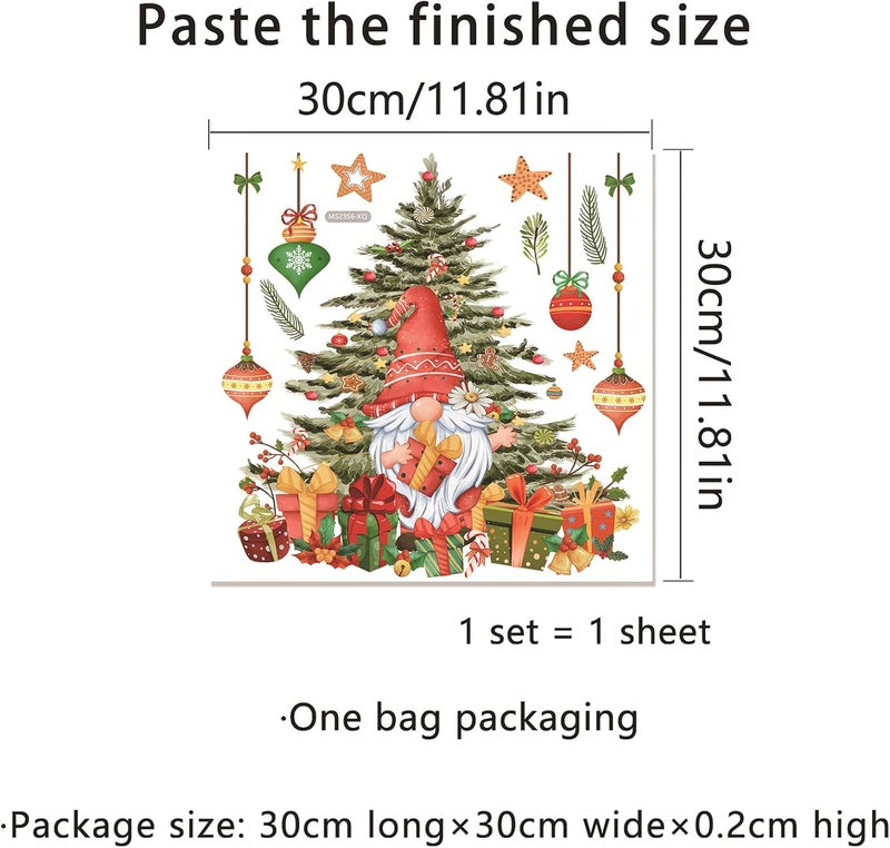 BASEMMAHER 2 Sheets Christmas Toilet Lid Stickers Decals, Christmas Tree Santa Claus Elk Bathroom Toilet Seat Wall Self-Adhesive Stickers for Xmas Home Window Clings Decorations - Image 2